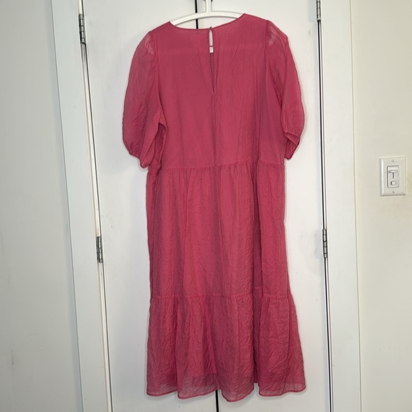 H&M Pink Midi Dress. Sheer Fabric Lined. - Picture 7 of 7